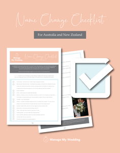 Name change checklist for Australia and New Zealand. Detailed checklist you can tick off